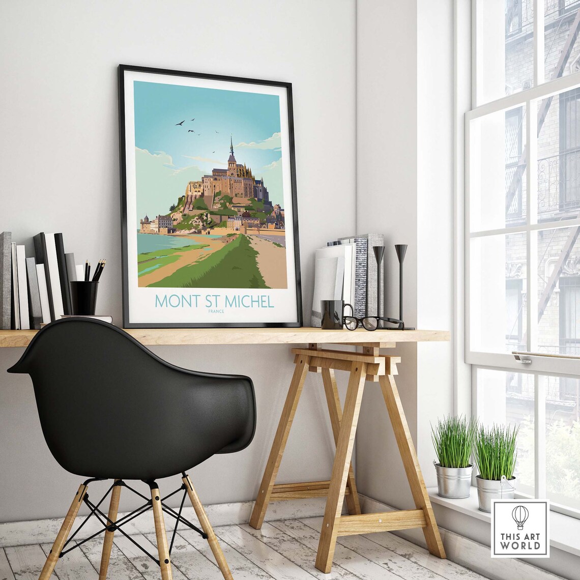 Mont Saint Michel France Travel Poster, Wall Art - Image 4