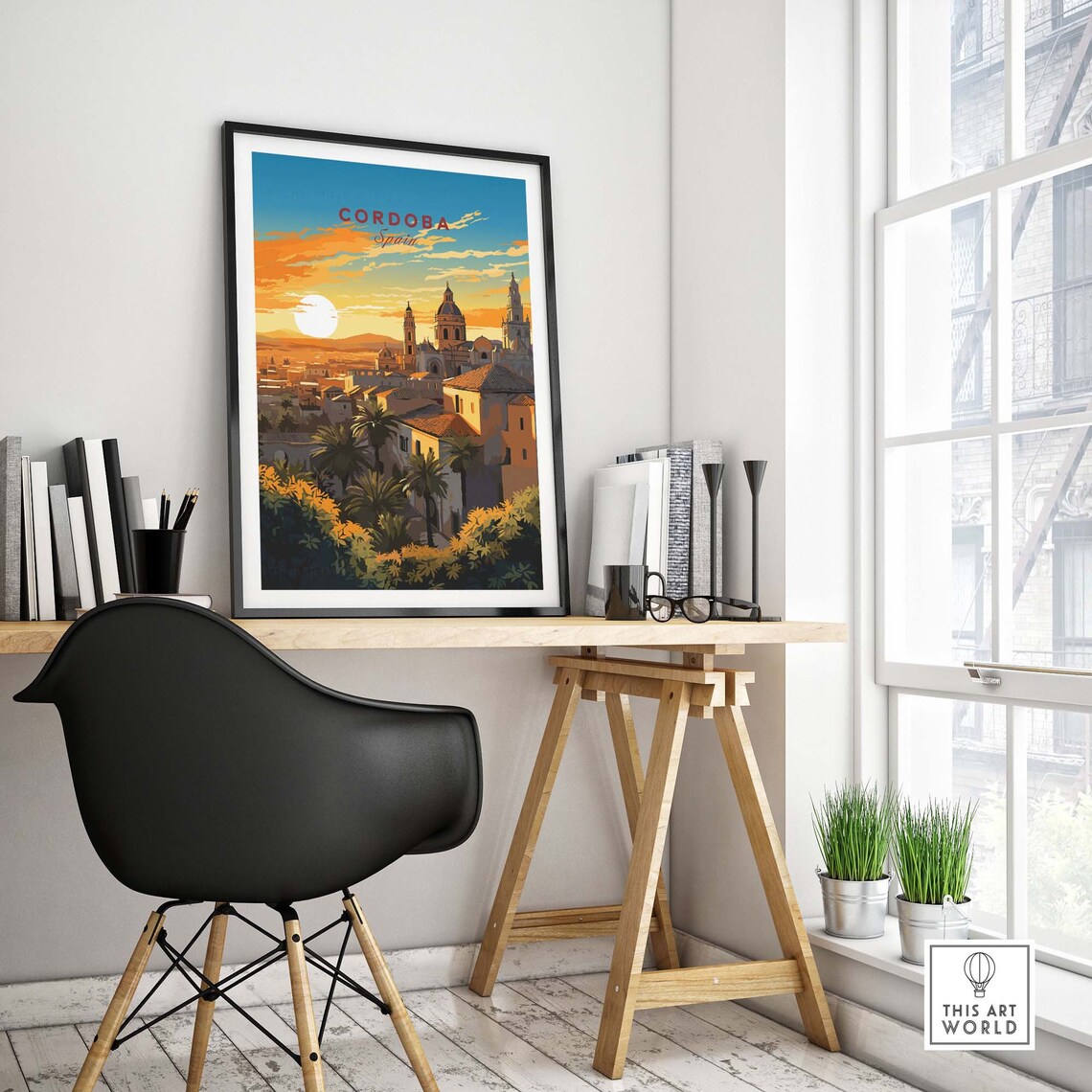 Cordoba Spain Sunset Cathedral Cityscape Vintage Travel Poster - Image 4