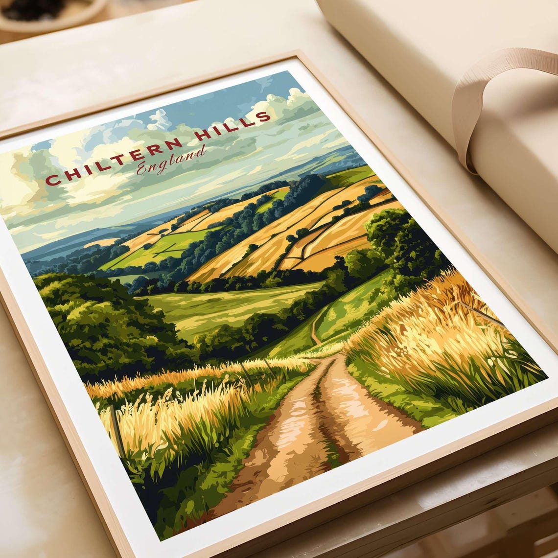 Chiltern Hills England Rolling Wheat Fields Vintage Travel Poster - Image 3