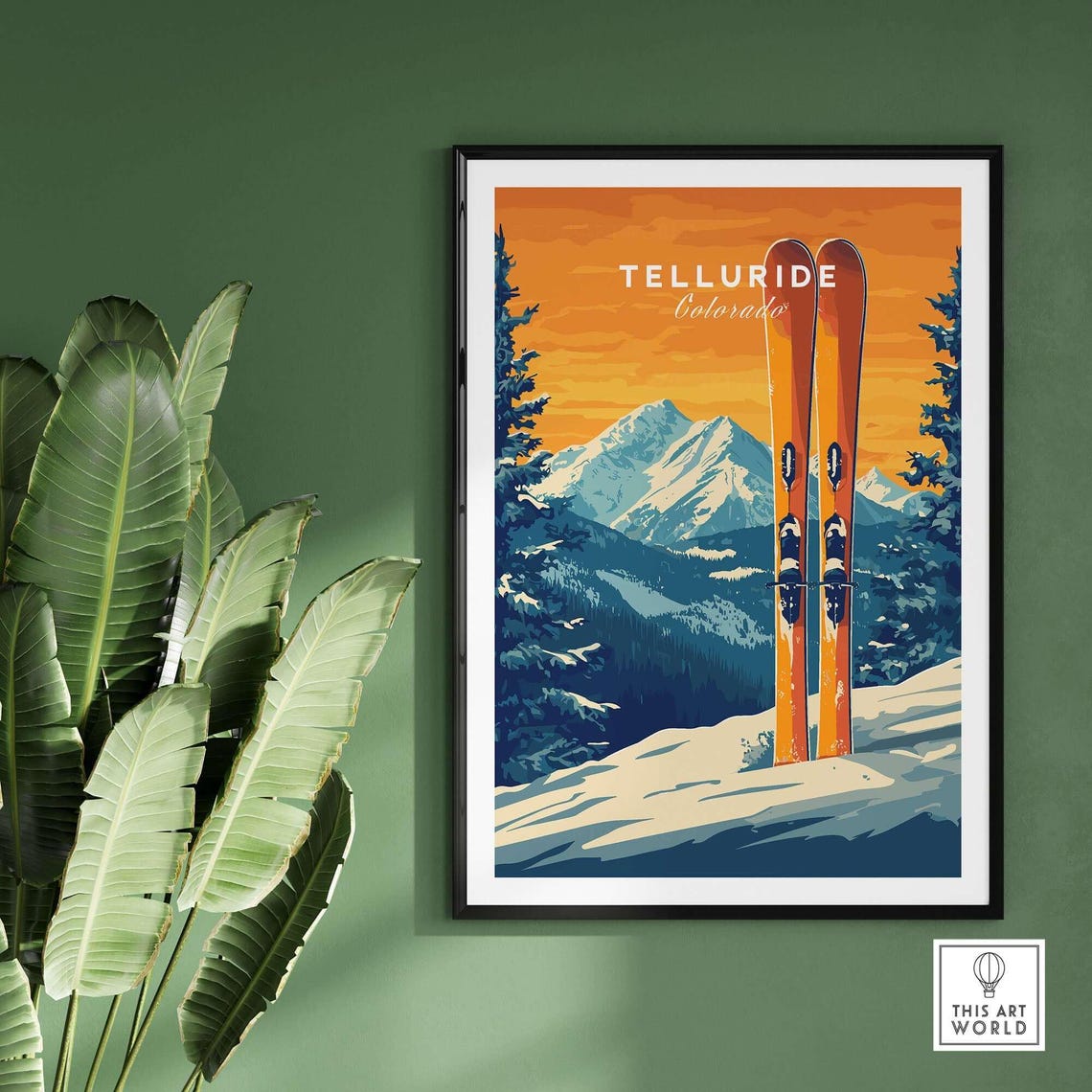 Skiing Wall Art, Telluride Winter Sports Decor - Image 2