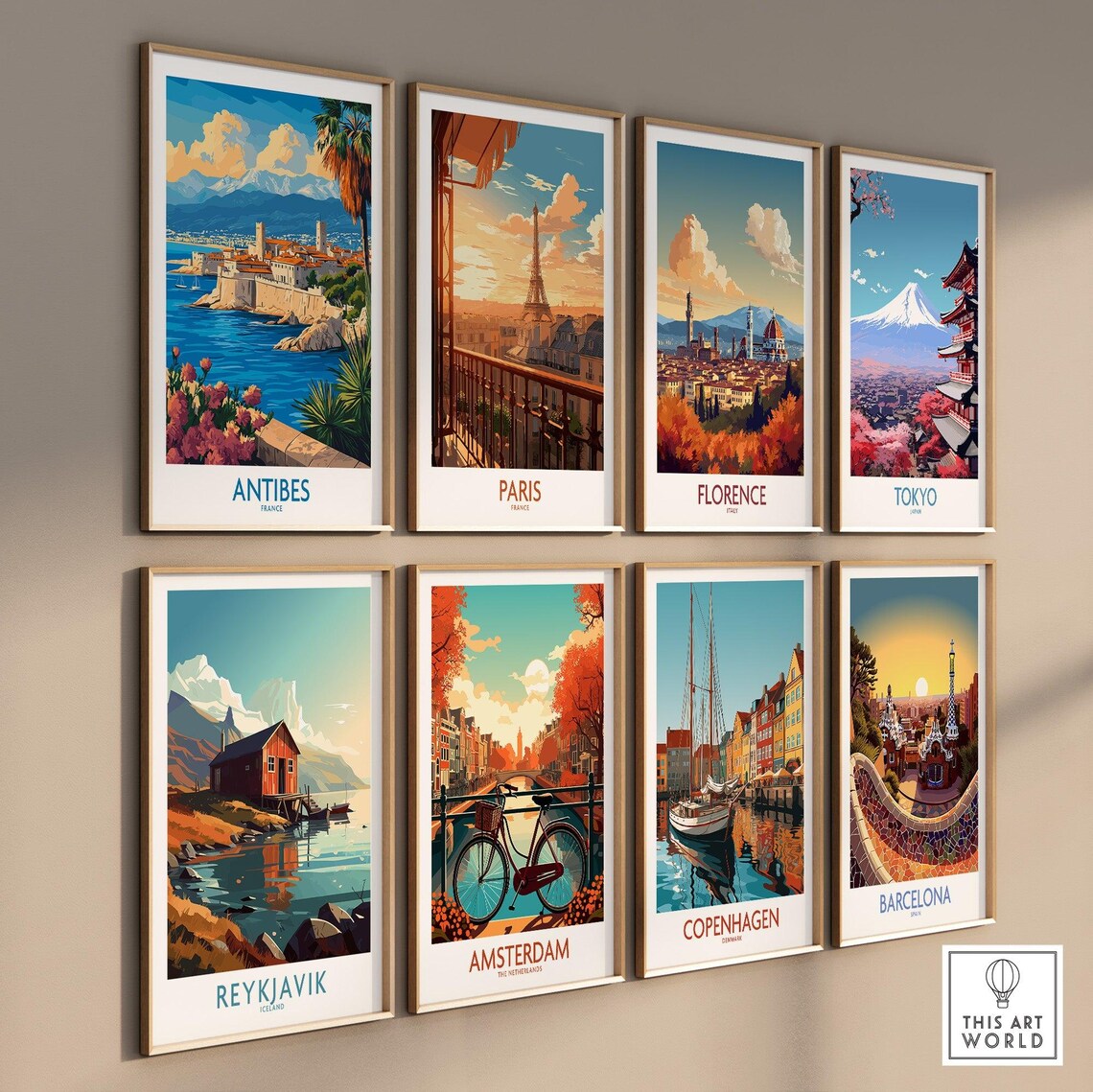 Antibes France Old Town Fortified Coast Rocky Bay Travel Poster - Image 3