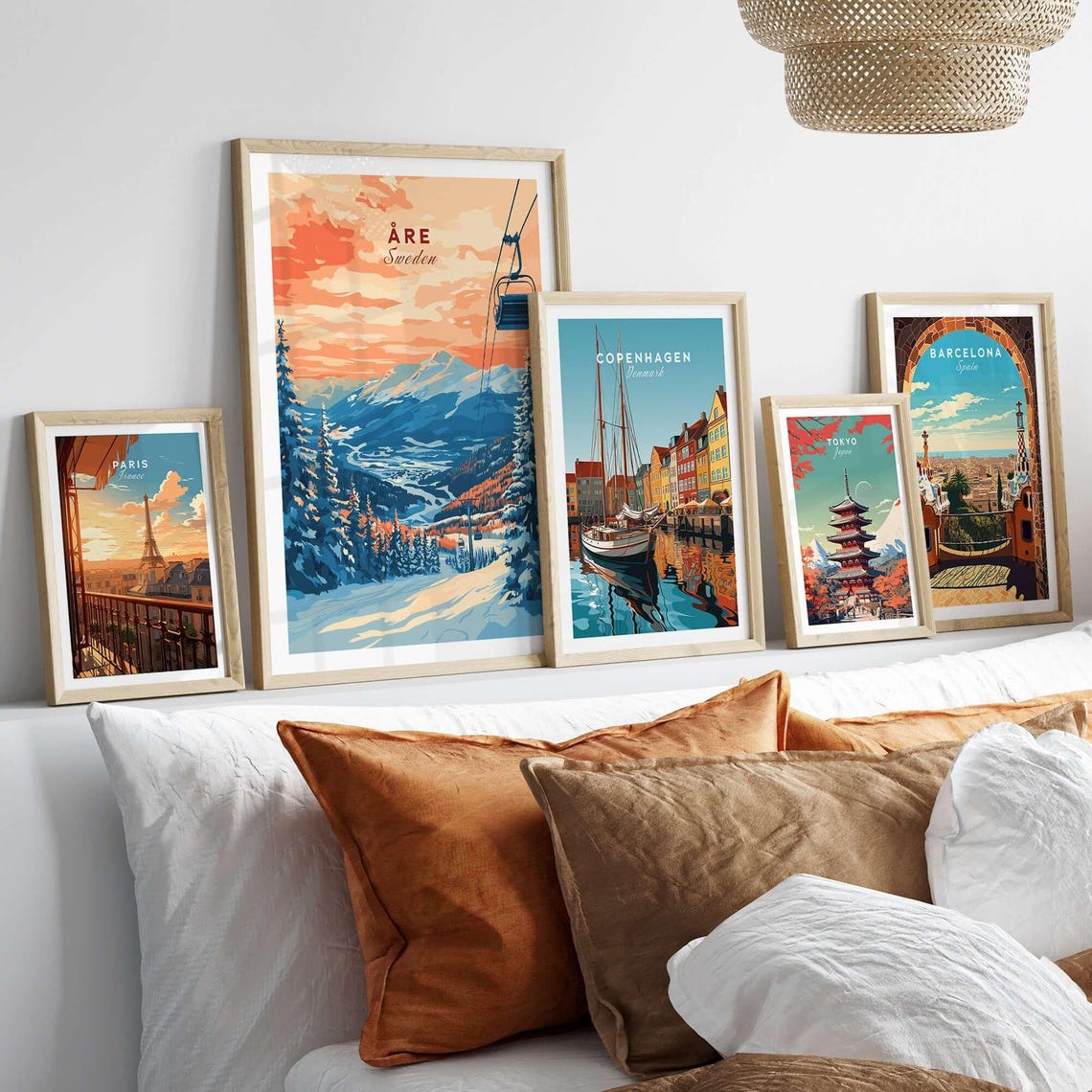 Re Ski Resort Art Print, Sweden Winter Sports - Image 3