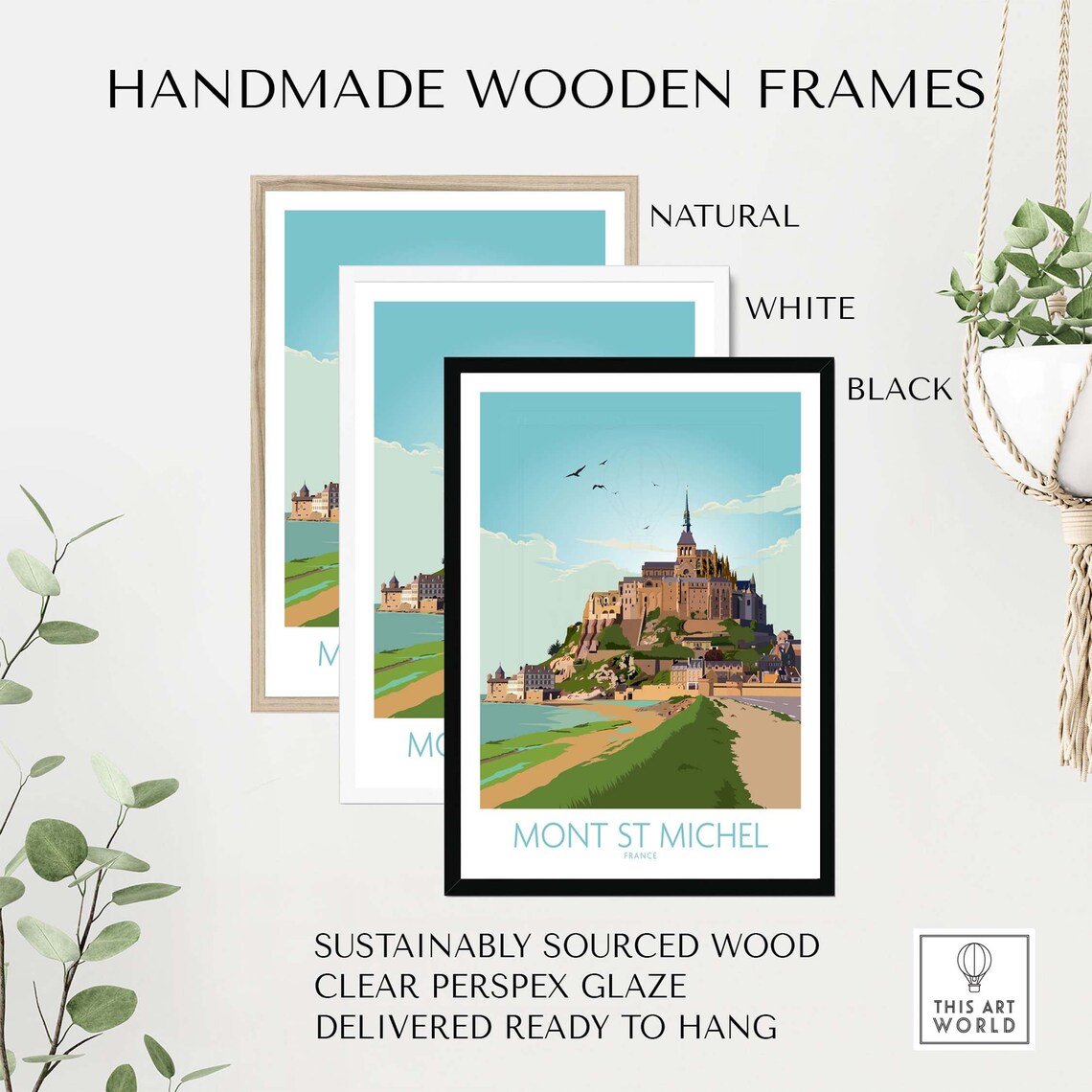 Mont Saint Michel France Travel Poster, Wall Art - Image 2