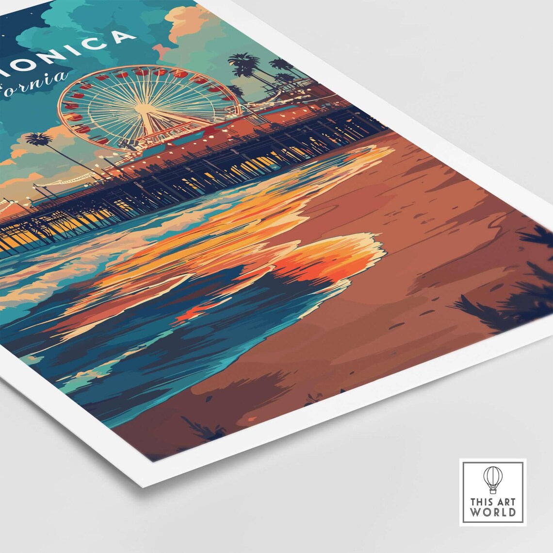 Santa Monica Beach, Iconic Pier Art Print - Image 5