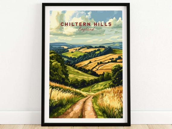 Chiltern Hills Wall Art Gift House Decoration England Poster Print Chiltern Hills Decor Housewarming Gift Living Room
