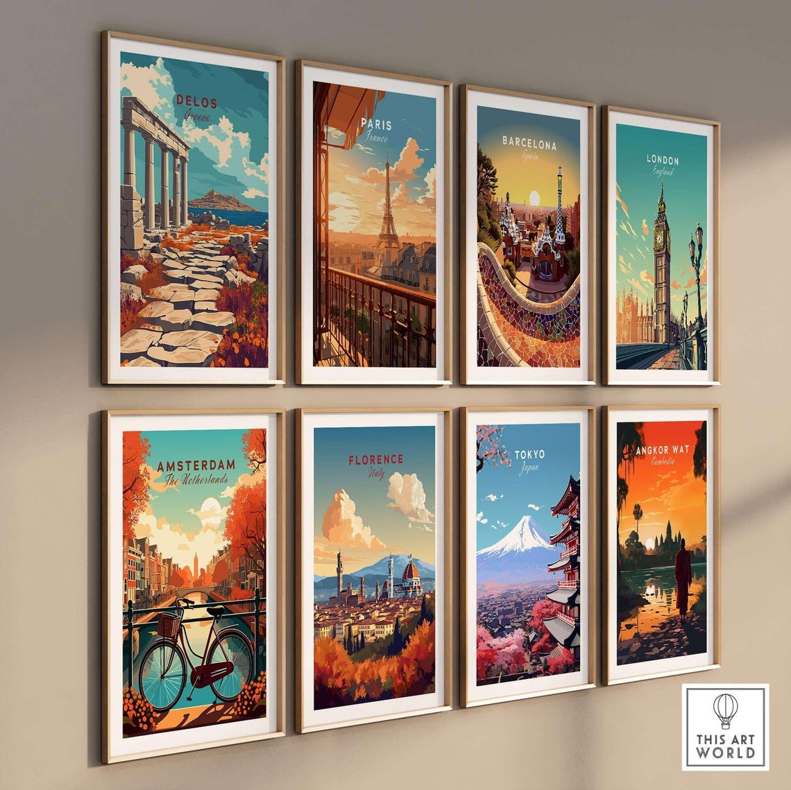 Delos Greece Ancient Temple Ruins Columns Coastal Travel Poster - Image 3
