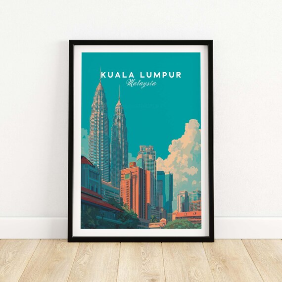Kuala Lumpur Malaysia Petronas Towers City Skyline Travel Poster