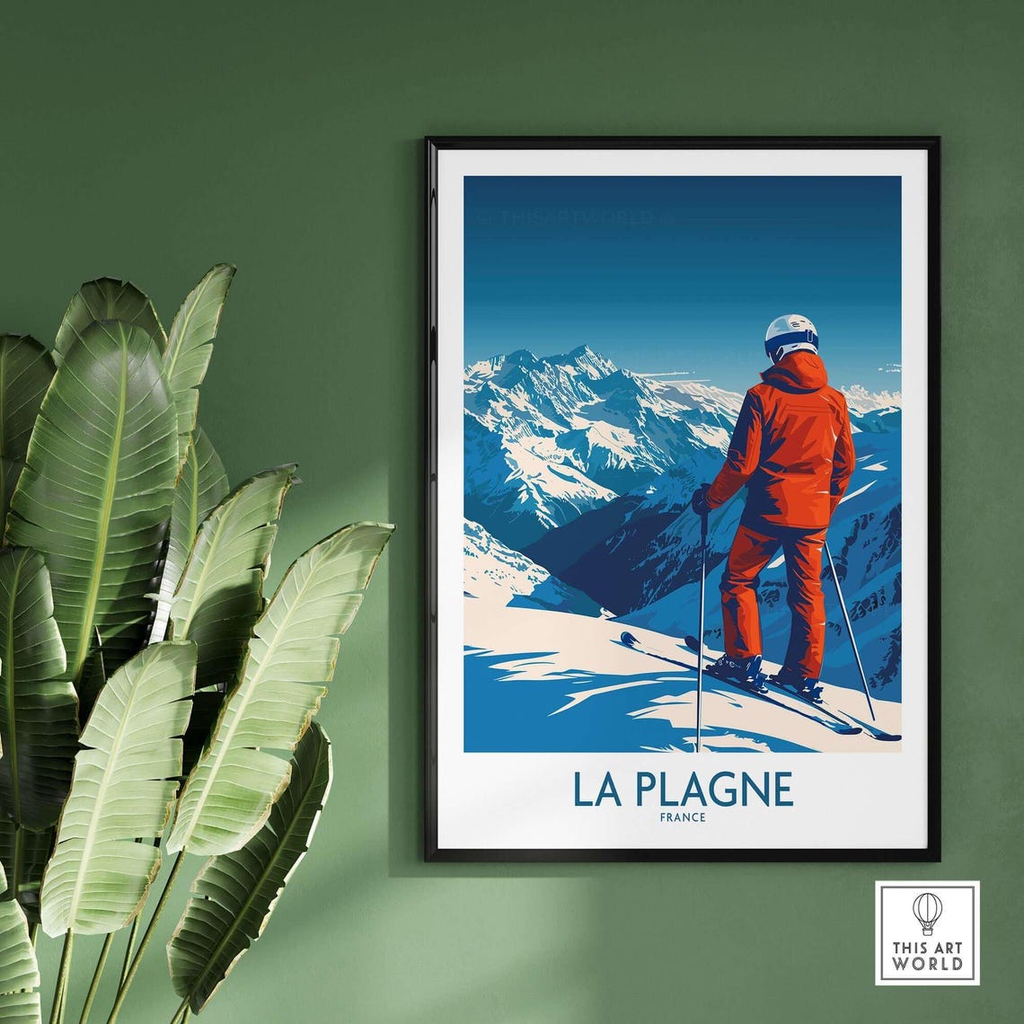 La Plagne Ski Lodge Art Print, France Skiing Gift - Image 2