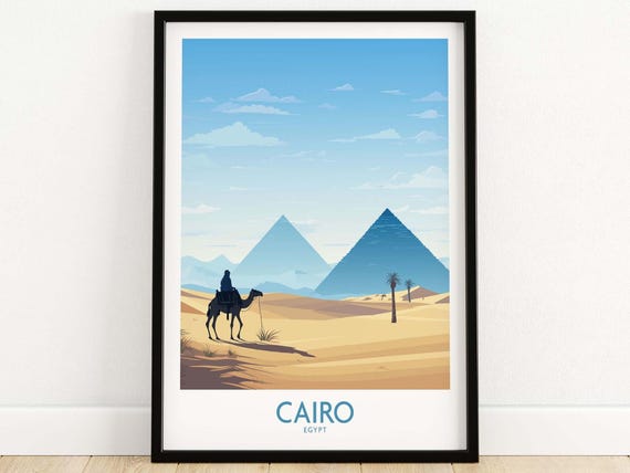 Egypt Poster Art Print Travel Home Dcor Gift Illustration Artwork Wall Hanging Framed Unframed