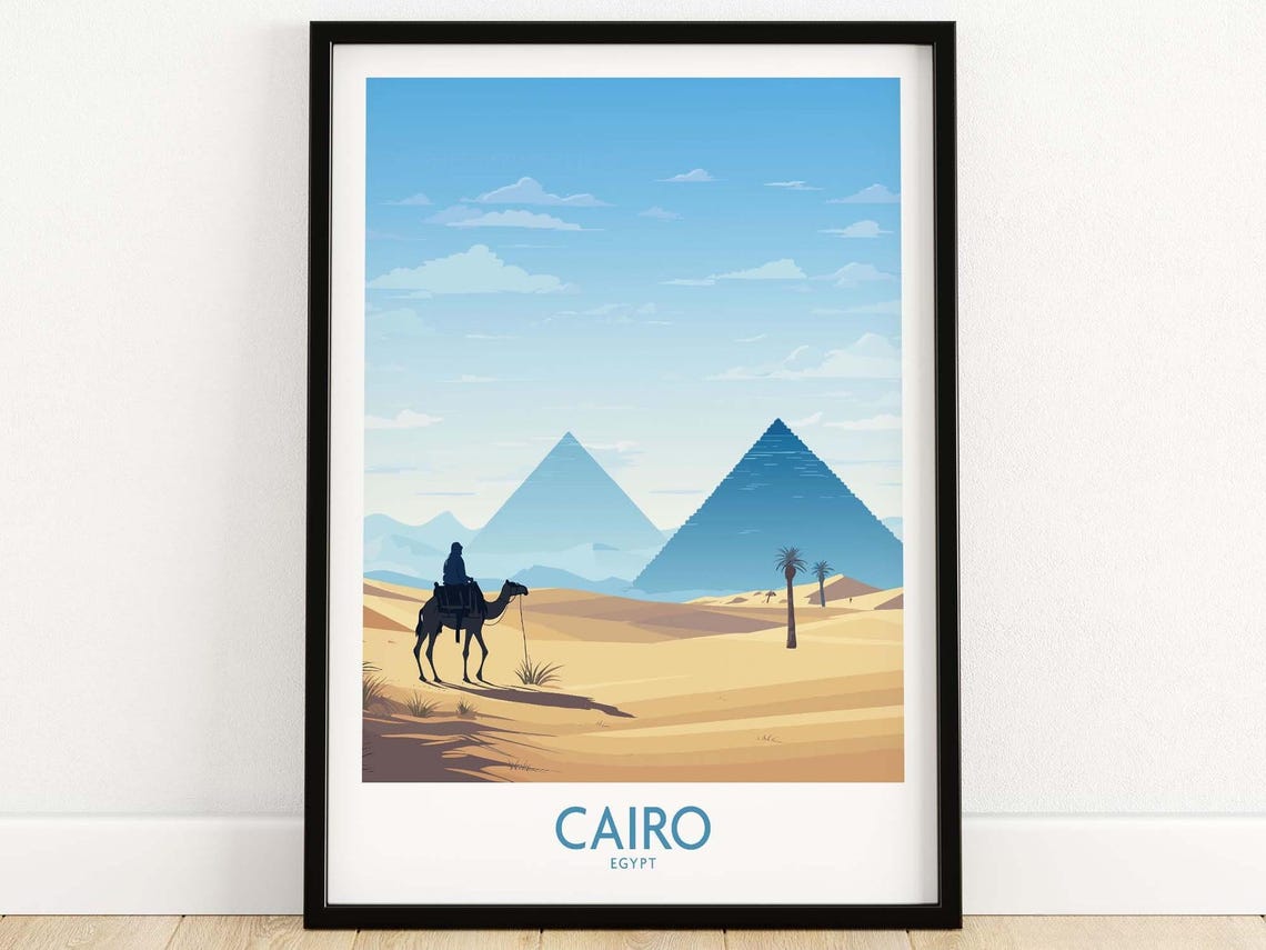 Egypt Poster Art Print Travel Home Dcor Gift Illustration Artwork Wall Hanging Framed Unframed