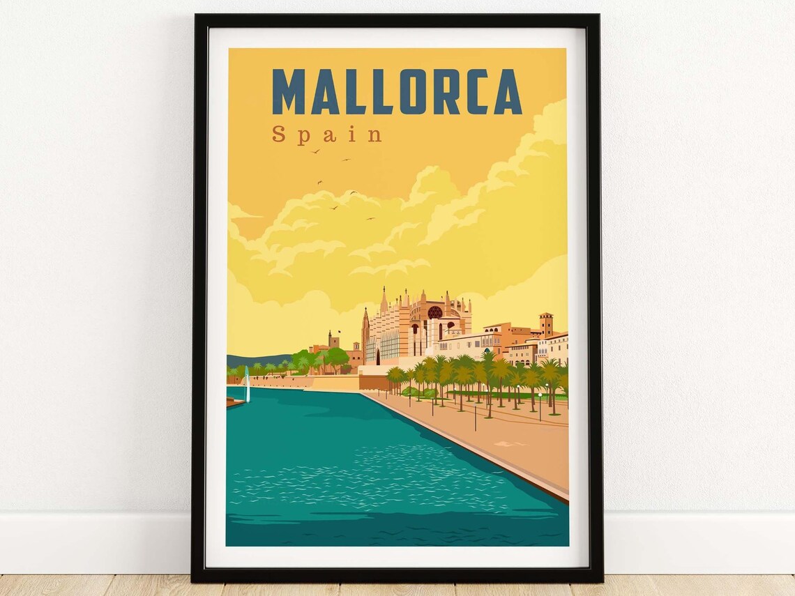 Mallorca Spain Travel Poster, Majorca Wall Art