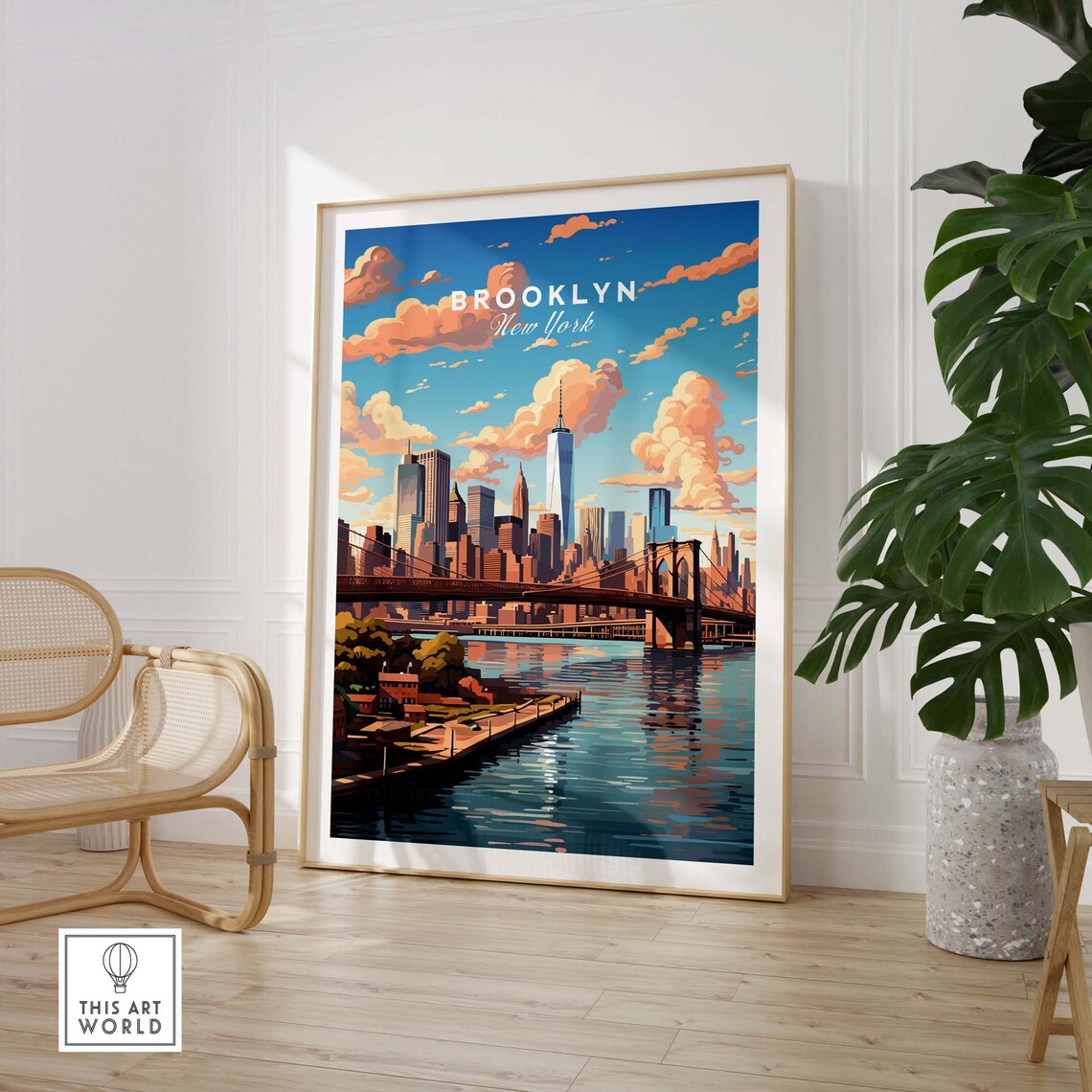 Brooklyn Travel Poster, Personalized Wall Art Print - Image 3