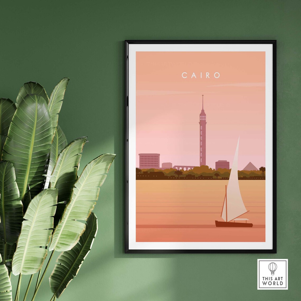 Cairo Travel Poster, Egypt Skyline Art Print - Image 3