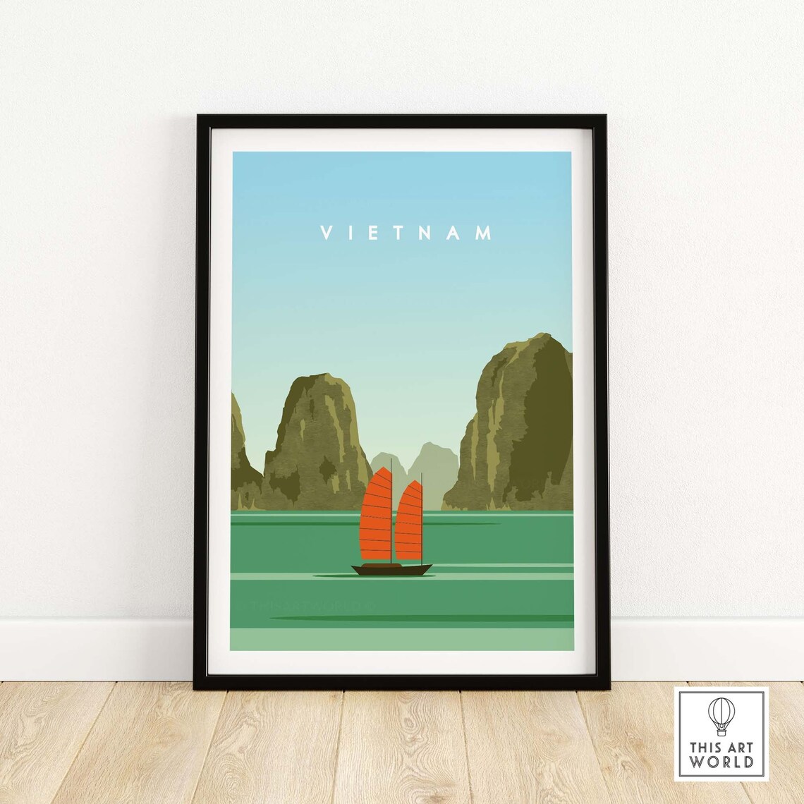 Vietnam Travel Poster, Asia Trip Wall Art Print