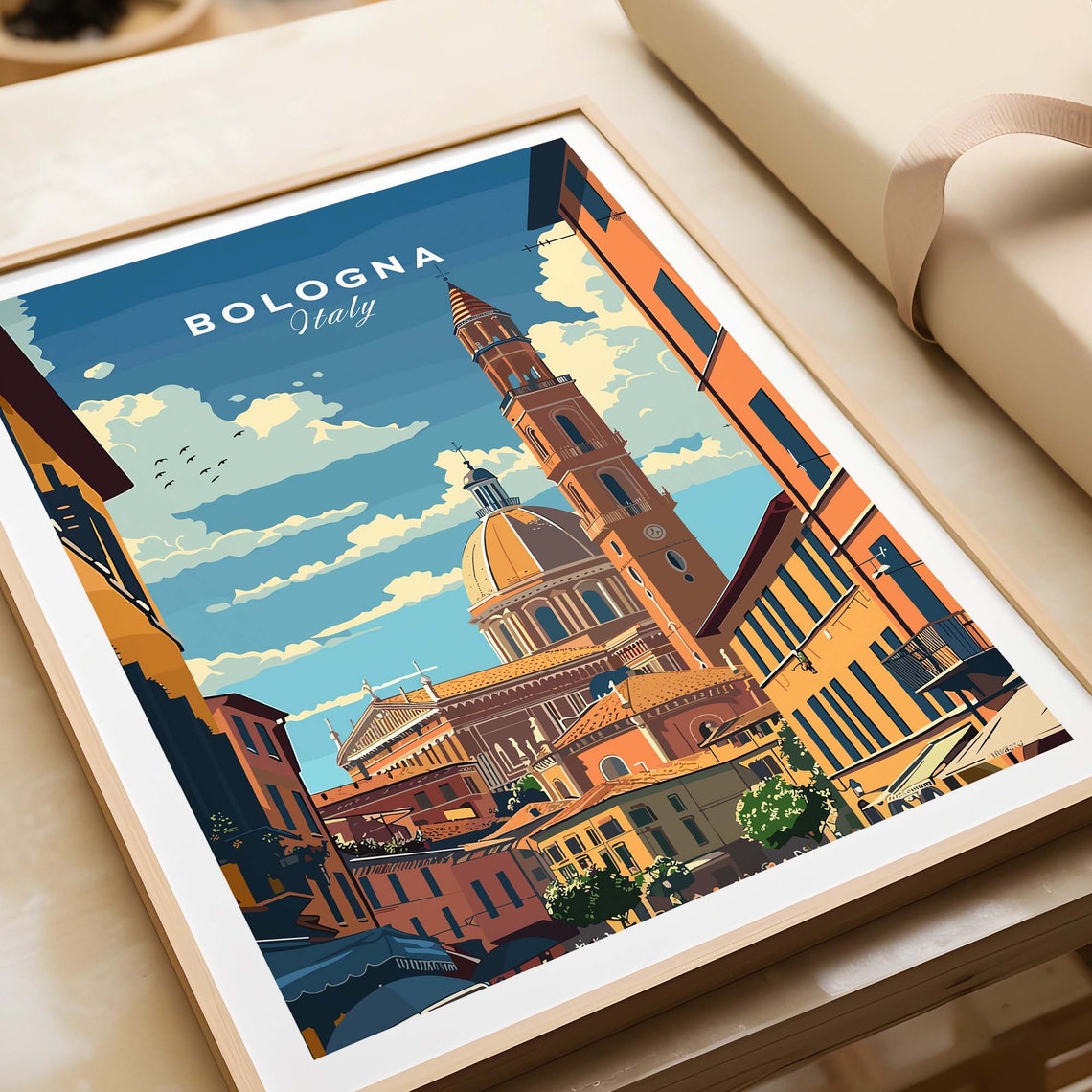 Bologna Travel Poster Italy Bologna Wall Art Print Italy Home Decor Bologna Artwork Poster Gift Bologna Illustration Art Lover Italy Print