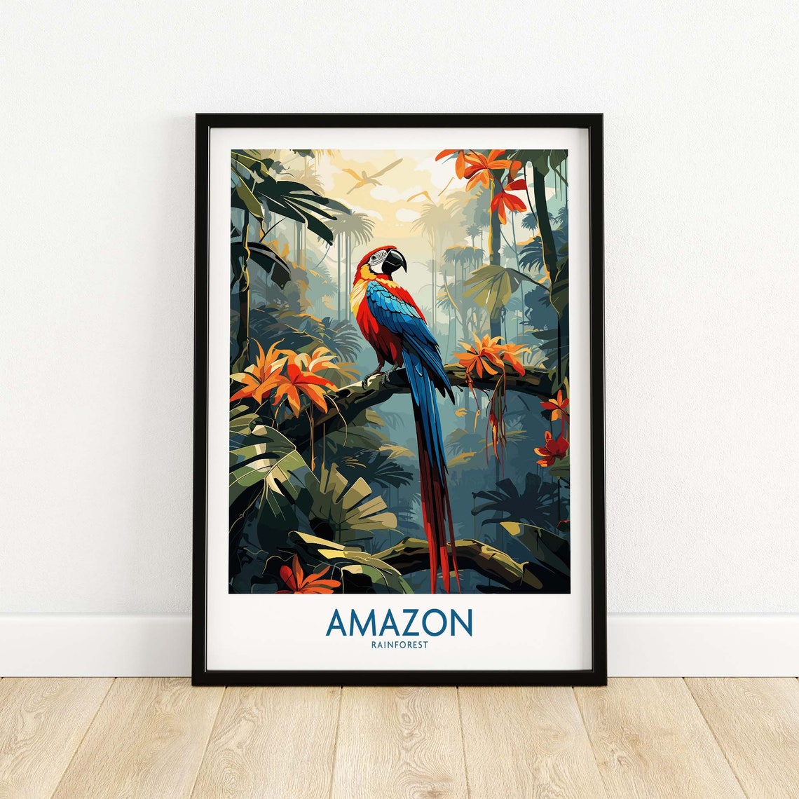 The Amazon Rainforest Wall Art Print Travel Poster Home Decor Artwork Gift Illustration For New Lover