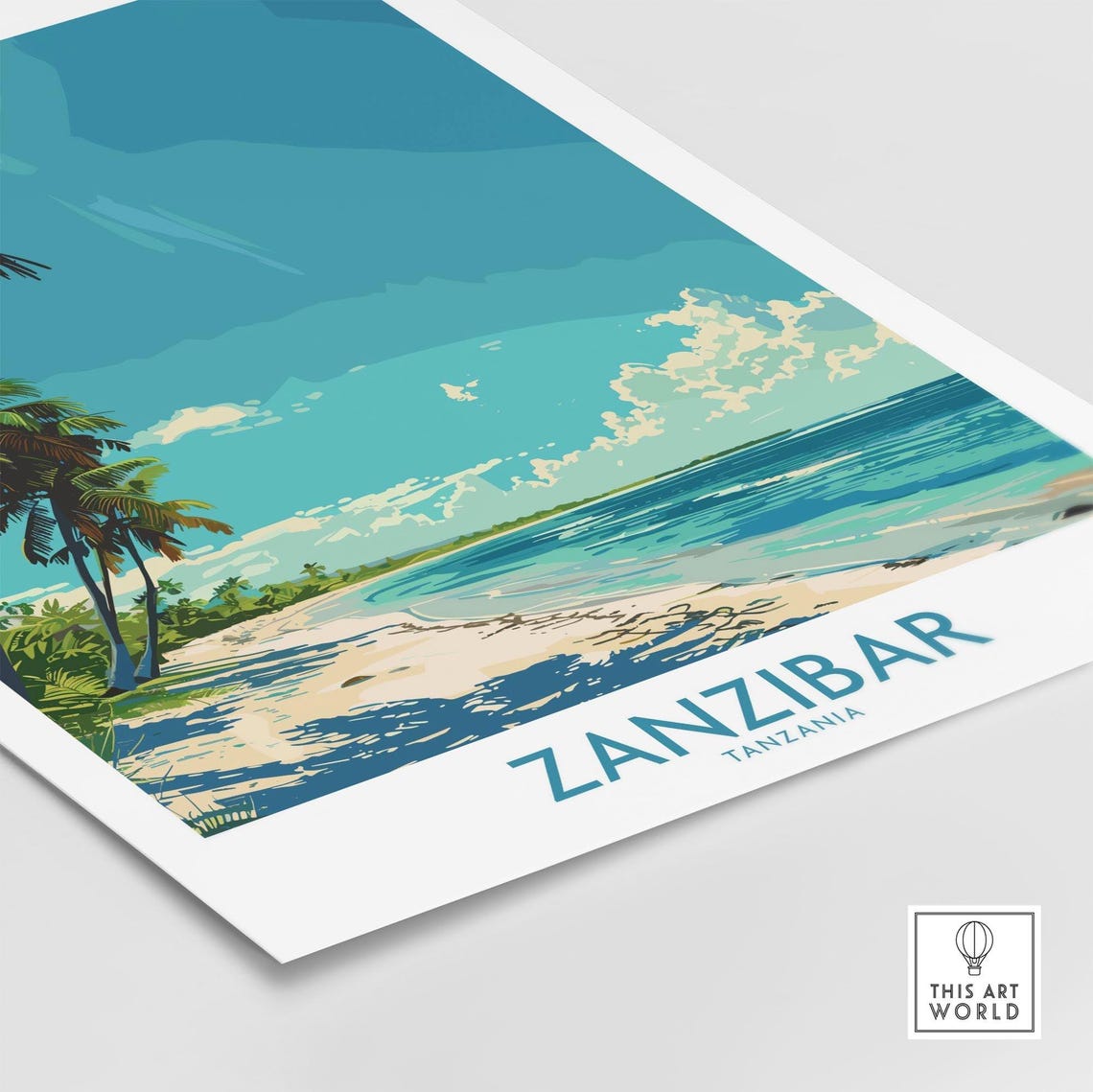 Zanzibar Travel Print Tanzania Poster Zanzibar Artwork Poster Gift Tanzania Home Decor Zanzibar Illustration Art Lover Tanzania Print - Image 4