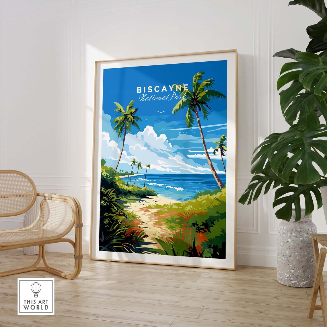 Biscayne National Park Palm Beach Ocean Vista Florida Travel Poster - Image 3