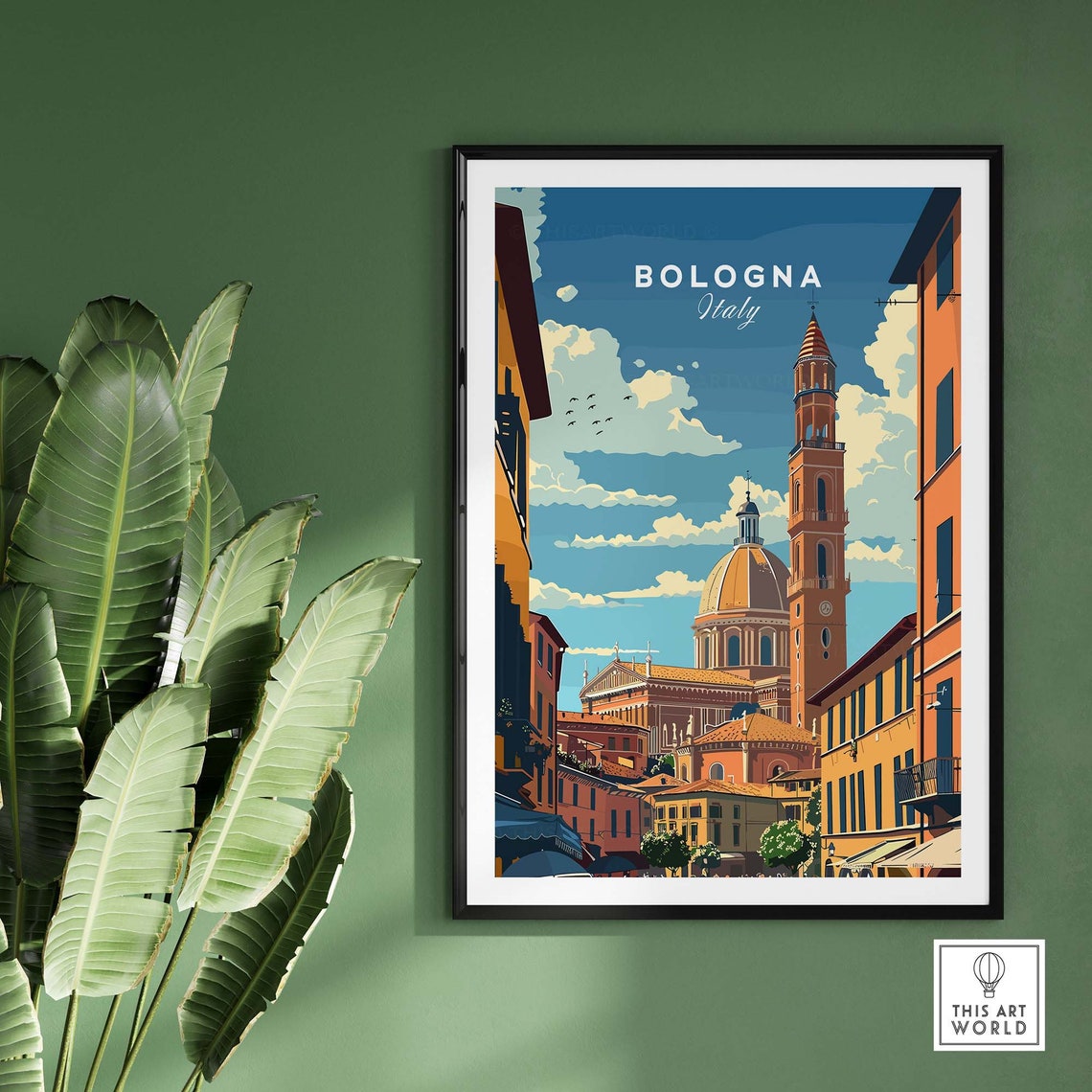 Bologna Travel Poster Italy Bologna Wall Art Print Italy Home Decor Bologna Artwork Poster Gift Bologna Illustration Art Lover Italy Print - Image 2