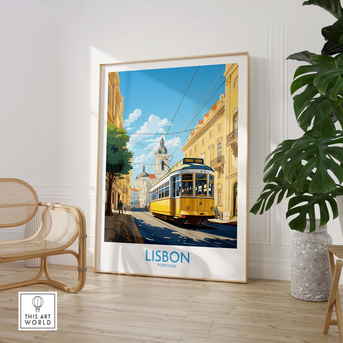 Lisbon Modern Portugal Travel Poster, Art Print - Image 3