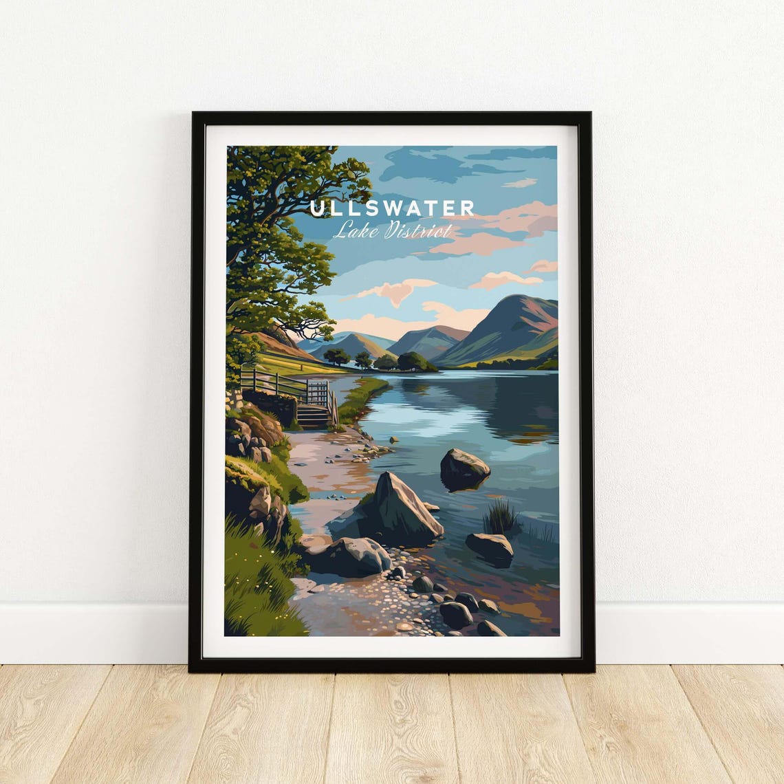 Ullswater Lake District England Lakeside Jetty Scenic Travel Poster