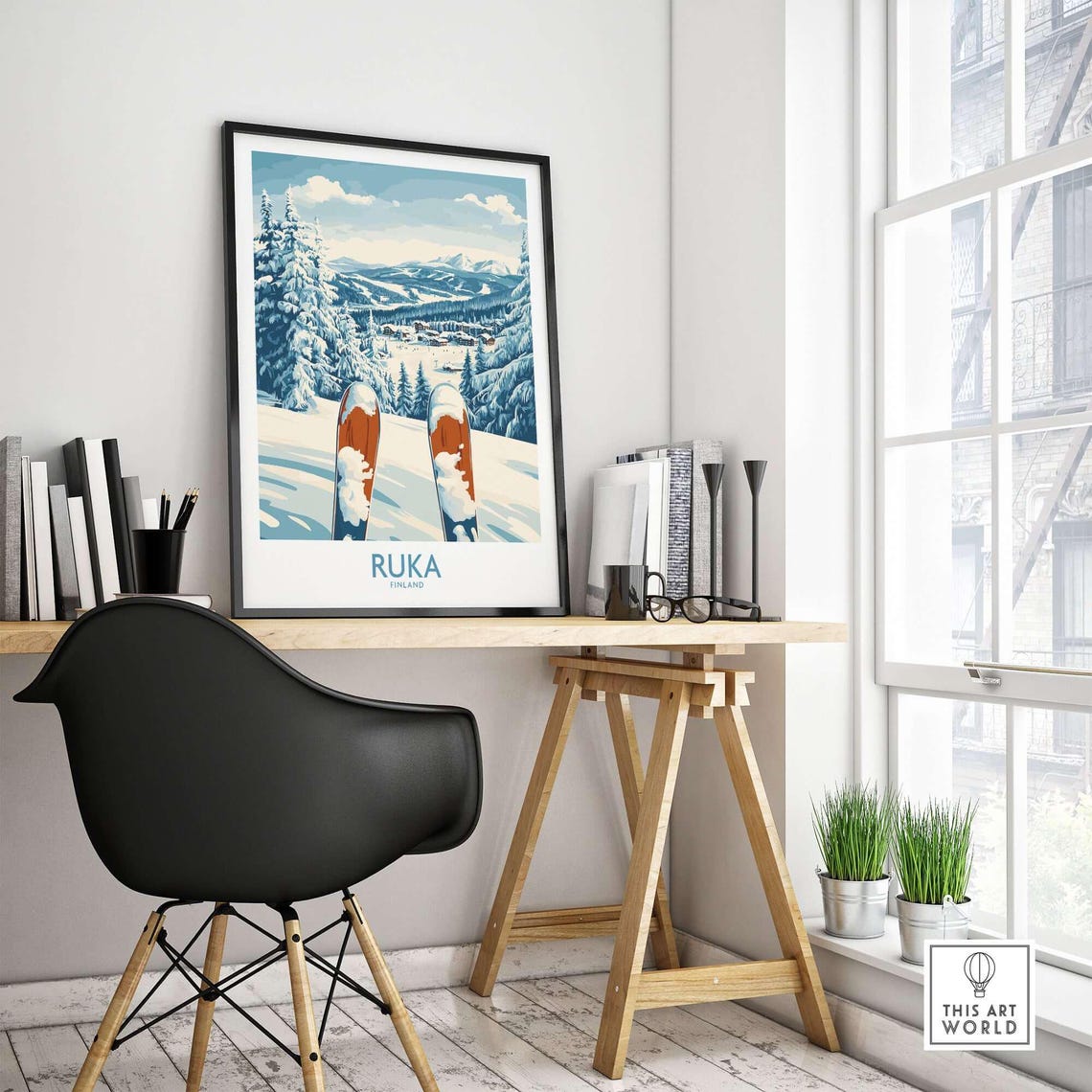 Winter Sports Art Print, Gift For Skier - Image 4