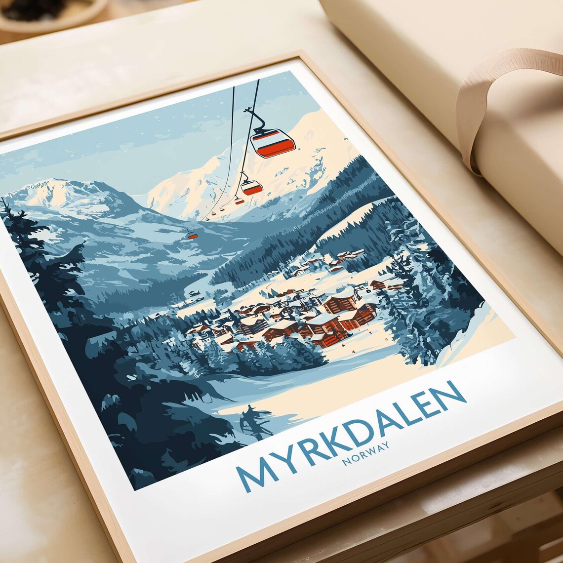 Myrkdalen Ski Poster, Stunning Landscape Art