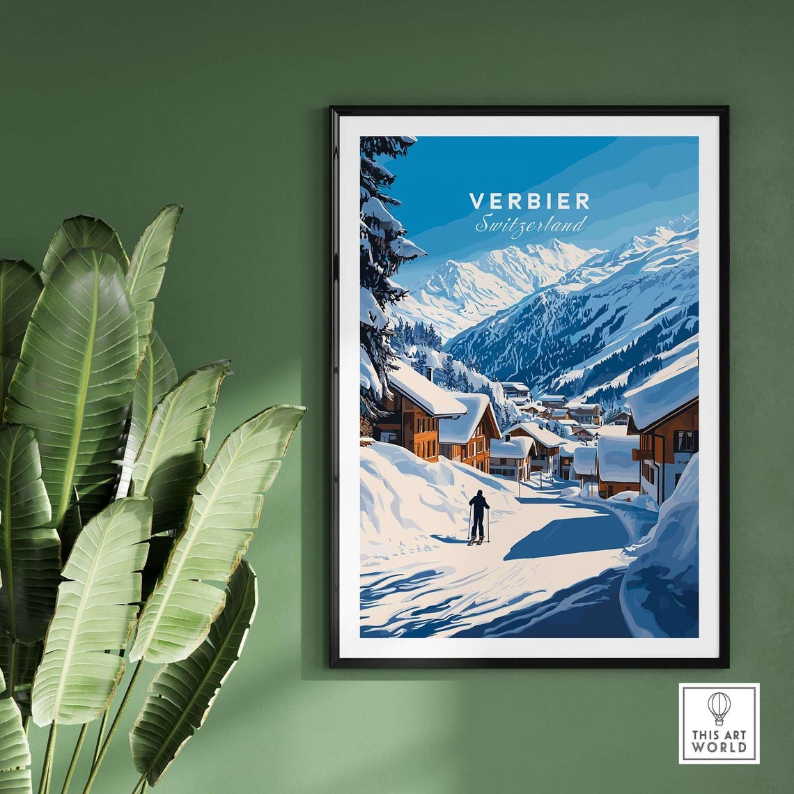 Verbier Ski Print, Switzerland Travel Poster - Image 2