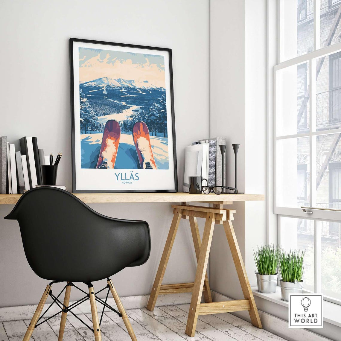 Ylls Ski Art Print, Norway Ski Lodge Decor - Image 4