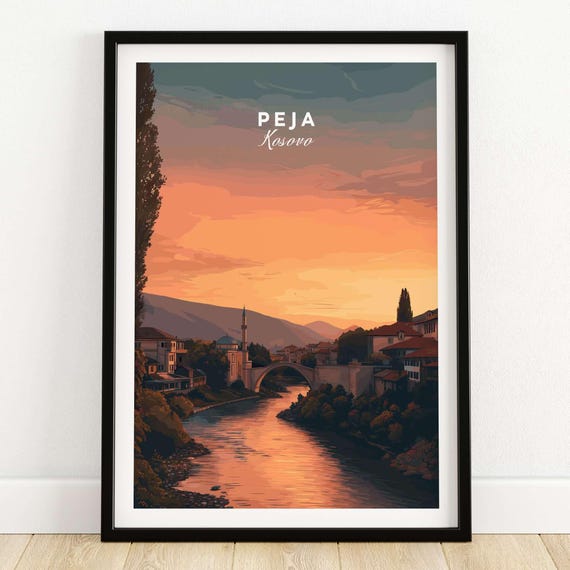 Peja Lumbardhi River Canvas Print Kosovo Twilight Scene Framed Or Unframed