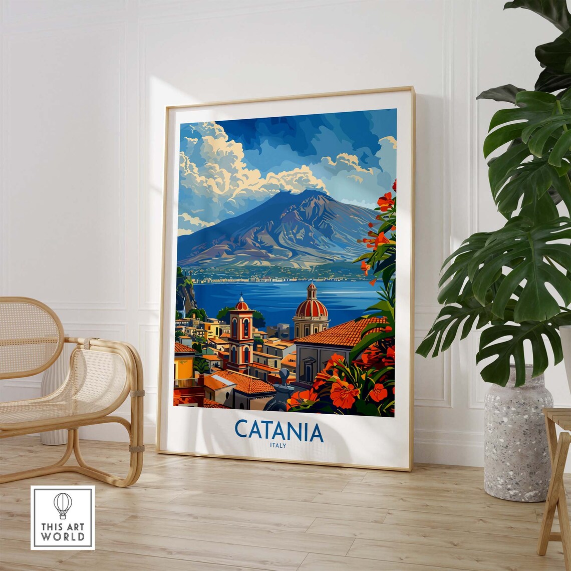 Catania Travel Poster, Sicily Place Illustration - Image 2