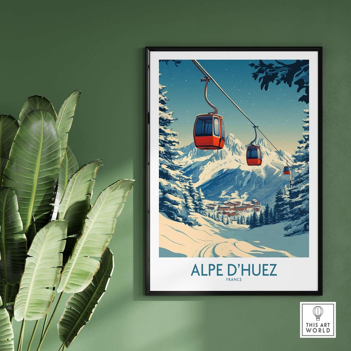 Alpe Dhuez Travel Poster, France Ski Resort - Image 2