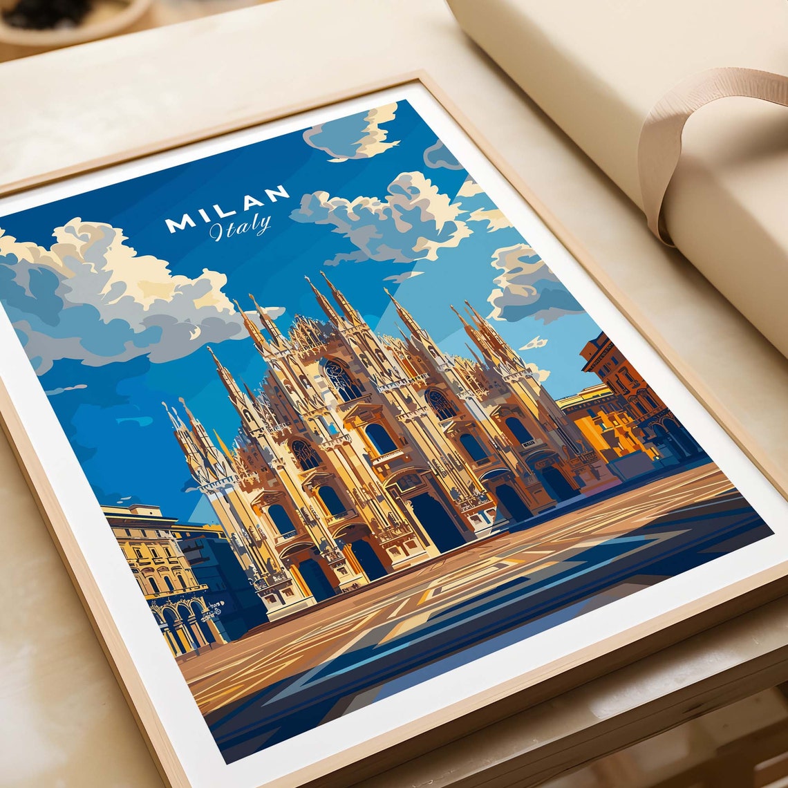 Milan Travel Poster, Italy Home Decor