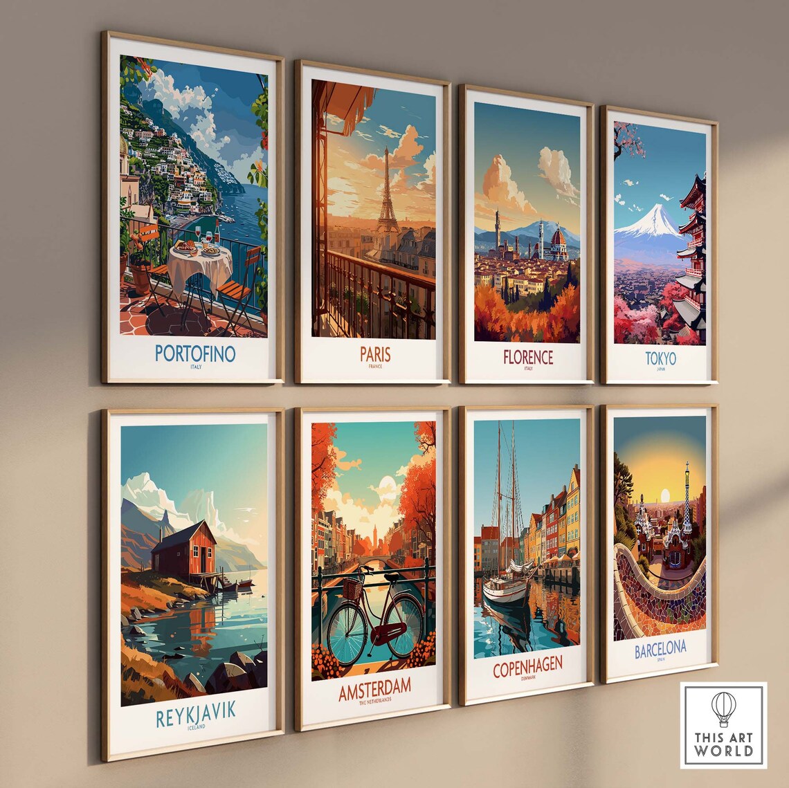 Portofino Italy Terrace Lunch Overlooking Coastal Town And Sea Poster - Image 3