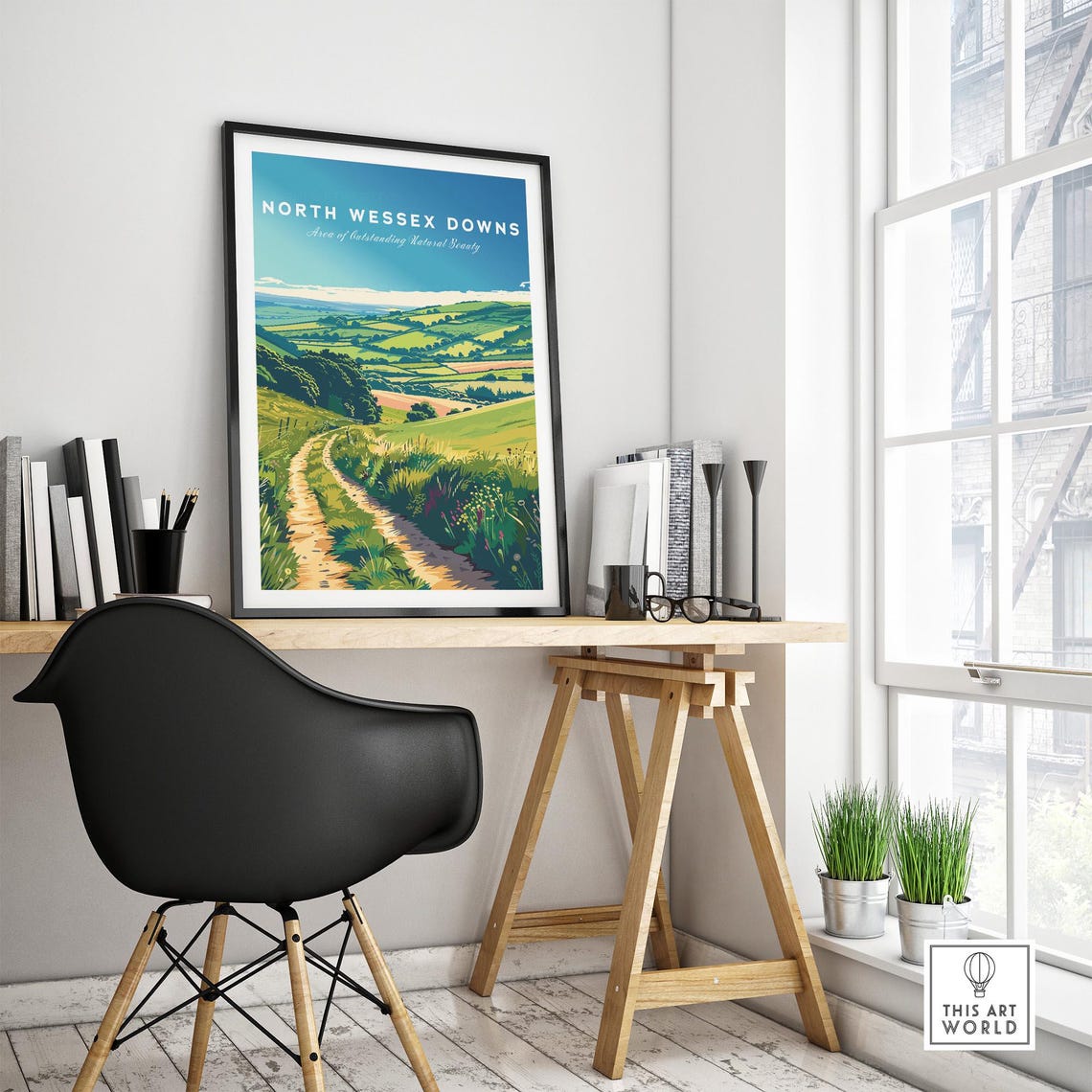 North Wessex Downs Poster Wessex Downs Travel Print Wall Art Aonb Wall Hanging Home Decor Wessex Downs Art Lover Gift Birthday Present - Image 4
