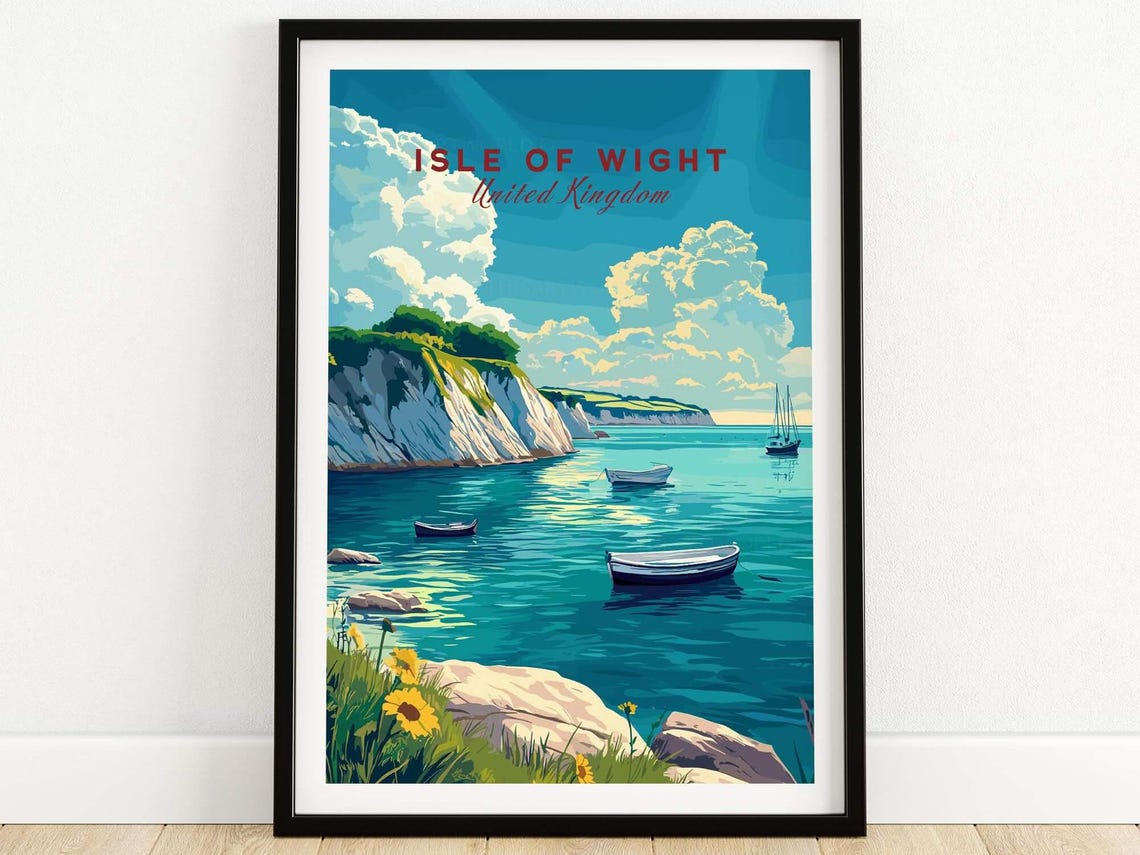Isle Of Wight Travel Poster, Wall Decor Illustration