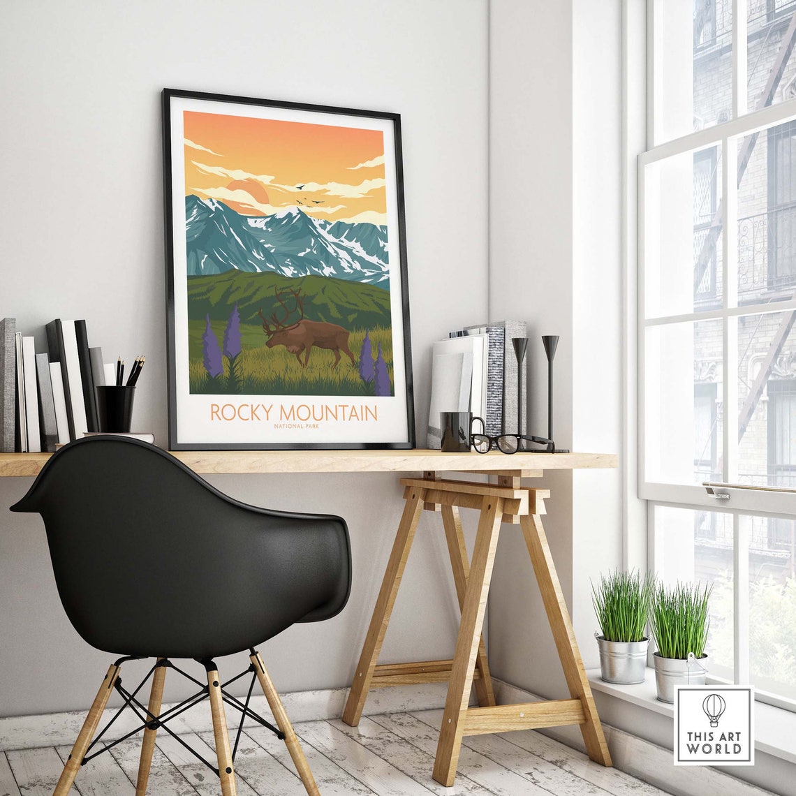 Rocky Mountain National Park Elk Vintage Travel Poster Wildlife - Image 4