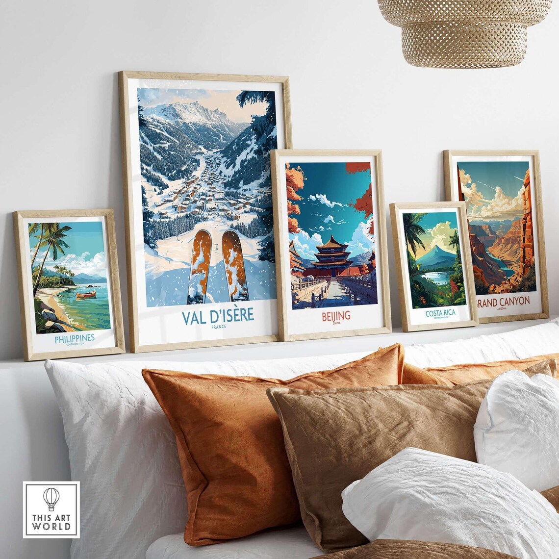 Val Disere Ski Art Print, Ski Lodge Decor - Image 3