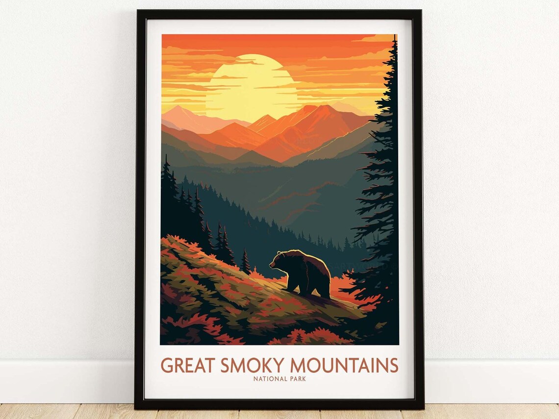 Great Smoky Mountains Travel Poster, Home Decor