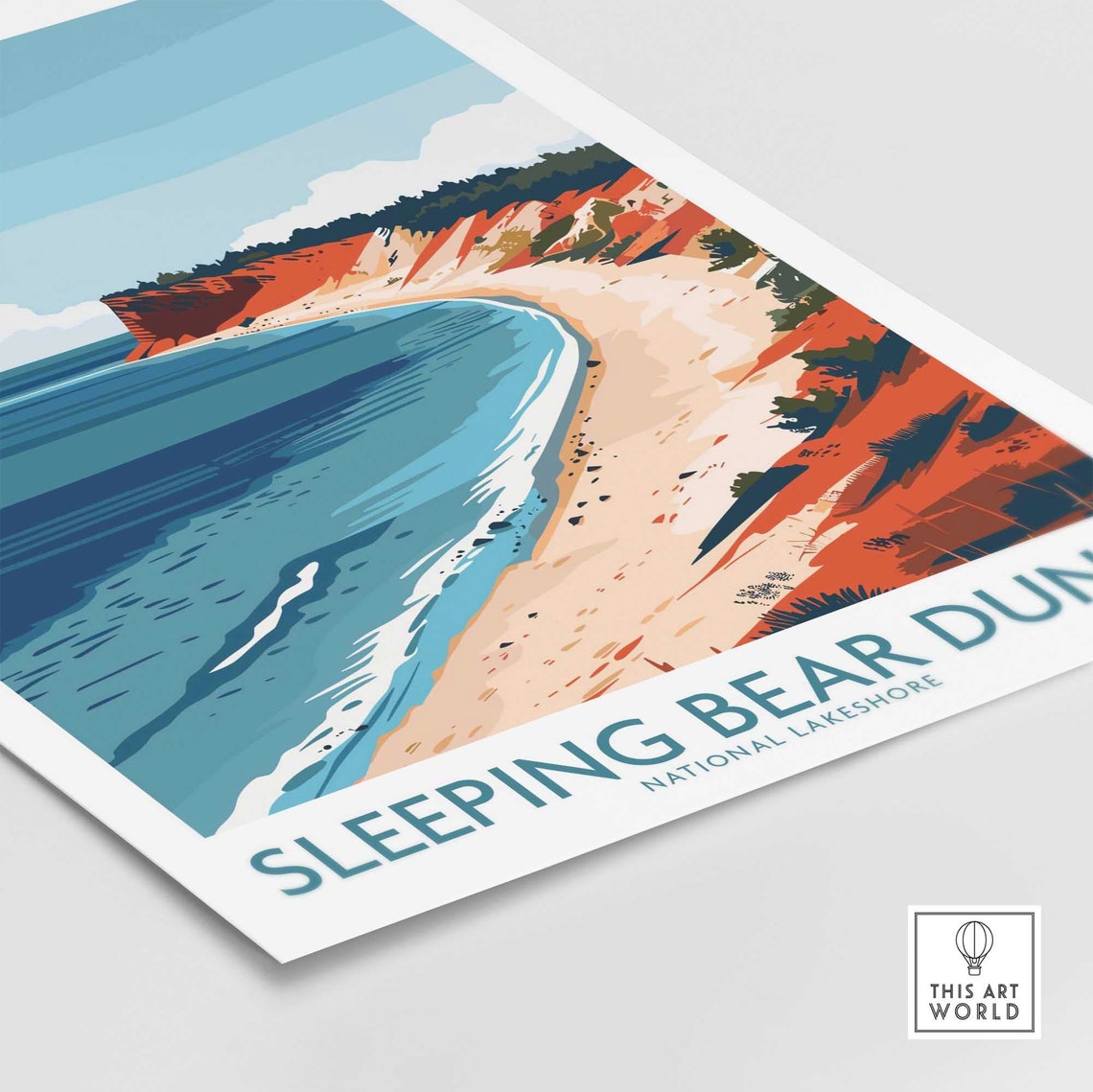 Sleeping Bear Dunes Print National Lakeshore Travel Print Wall Art Poster Gift Home Decor Art Lover Gift Artwork - Image 4