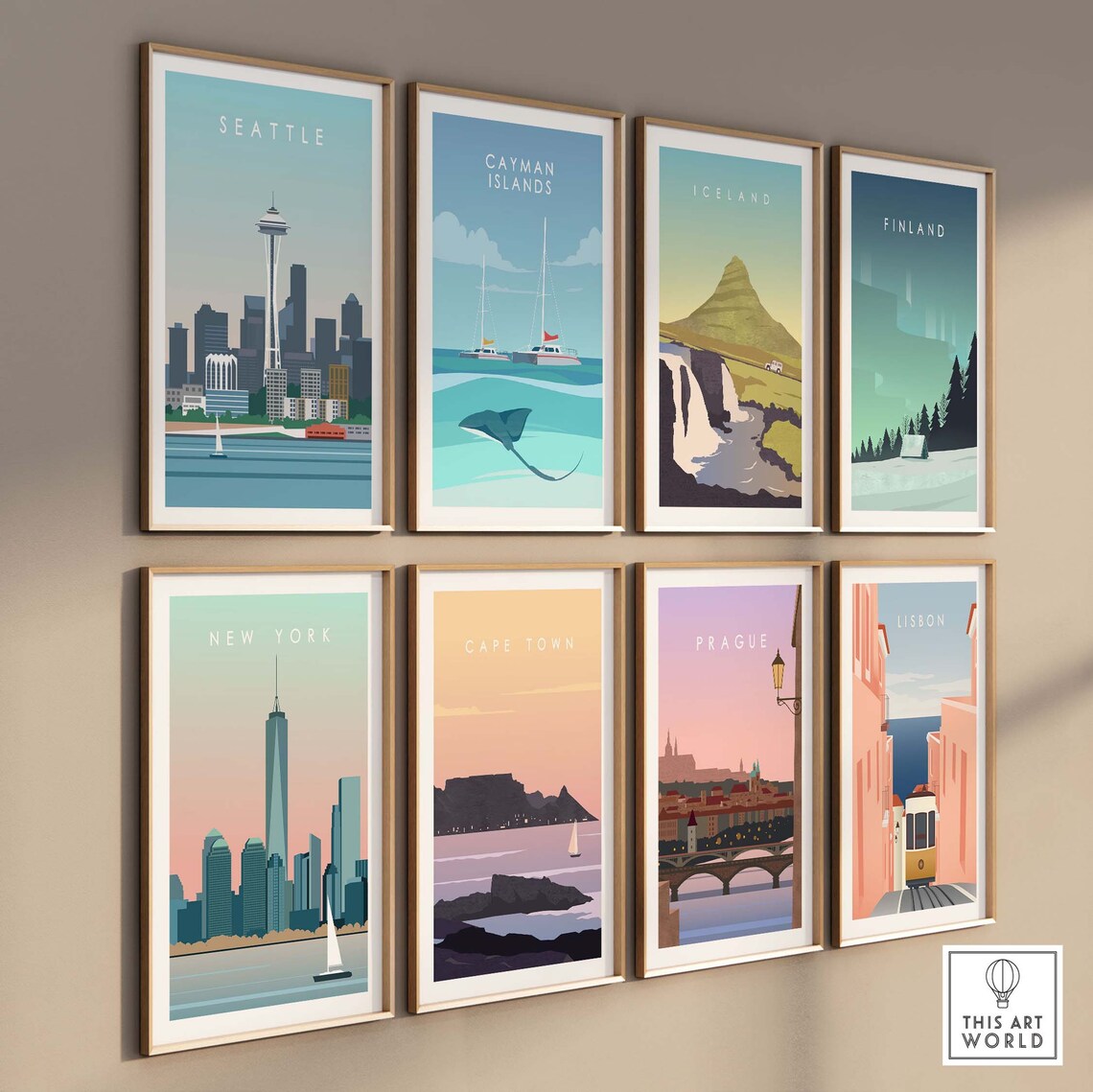 Seattle Minimalist Travel Poster, Skyline Art Print - Image 3