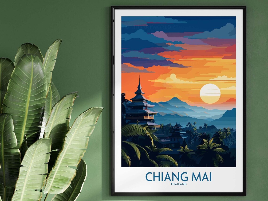 Chiang Mai Travel Poster, Asia City Art Print