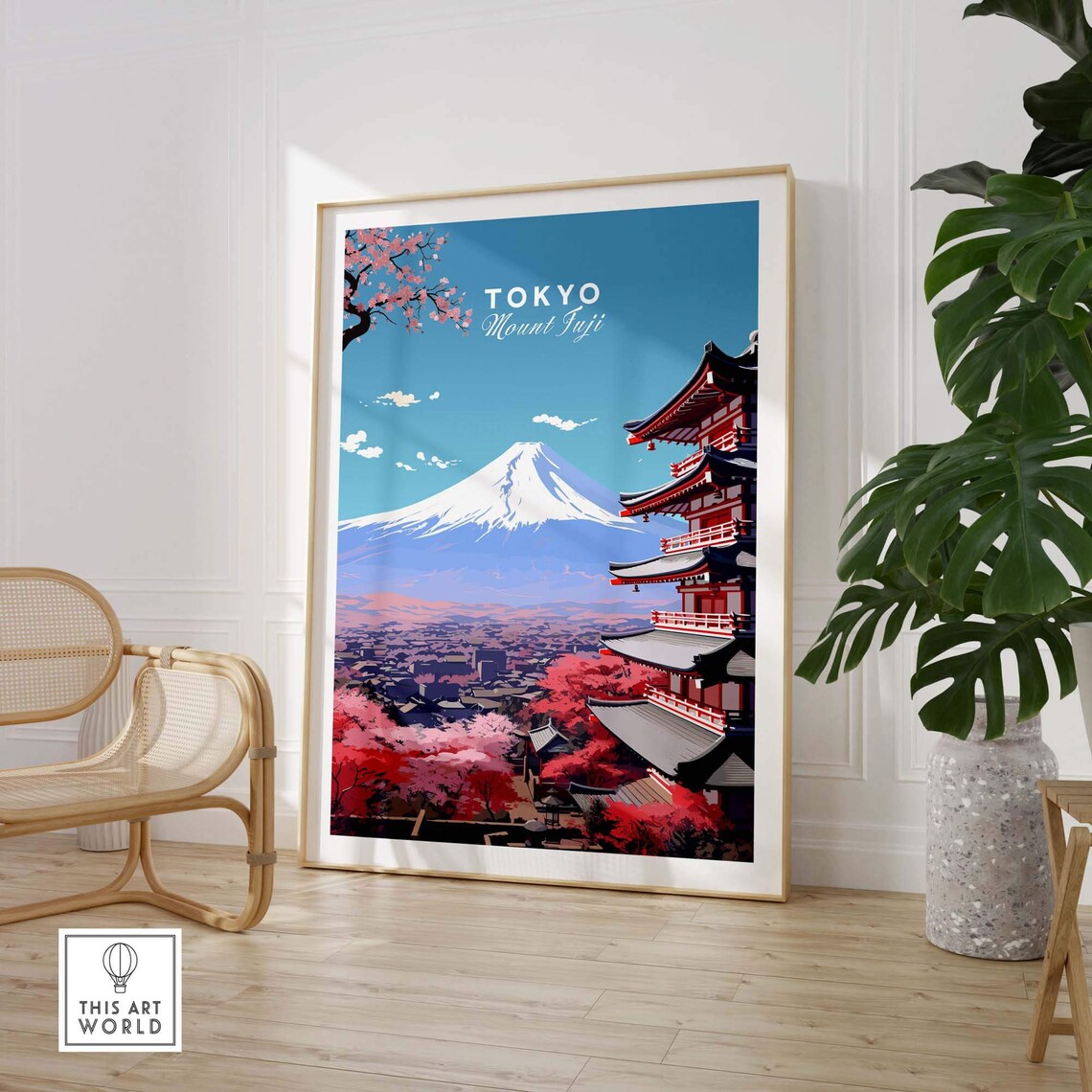 Mount Fuji Travel Poster, Japan Landscape Print - Image 3