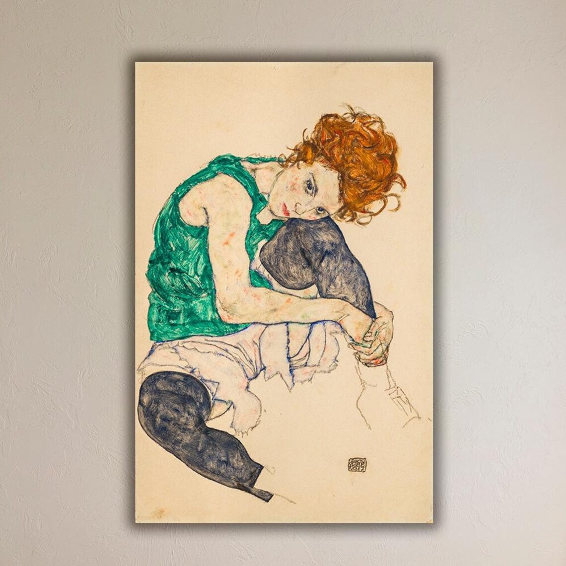 Egon Schiele Seated Woman Art Print, Expressionism