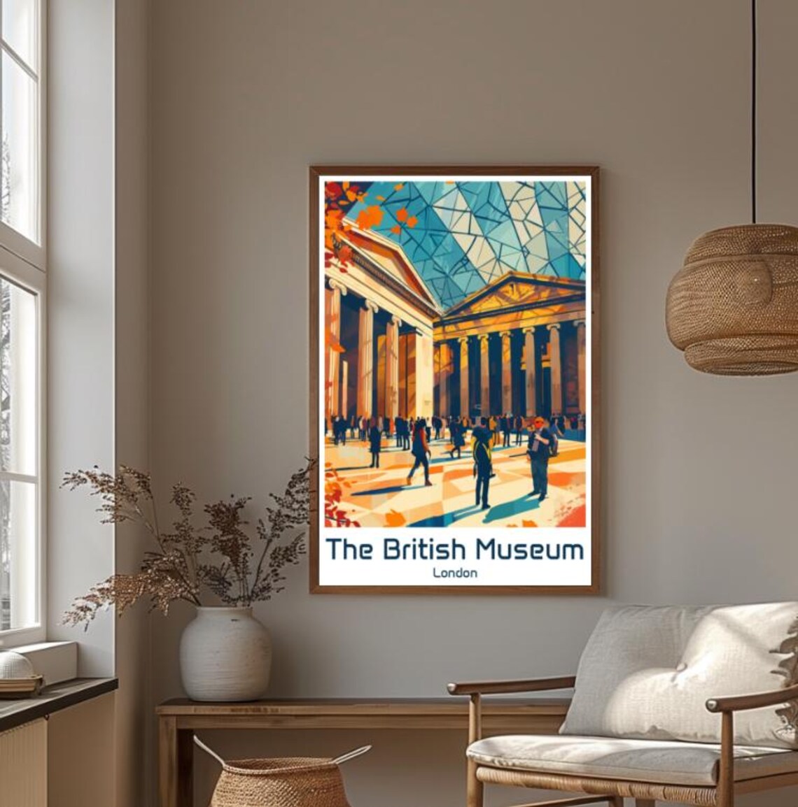 The British Museum London Grand Court Glass Roof Crowd Travel Poster - Image 4