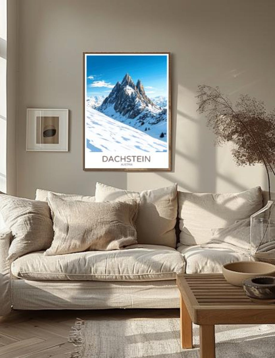 Dachstein Austria Snowy Alpine Peak Winter Mountain View Poster - Image 2