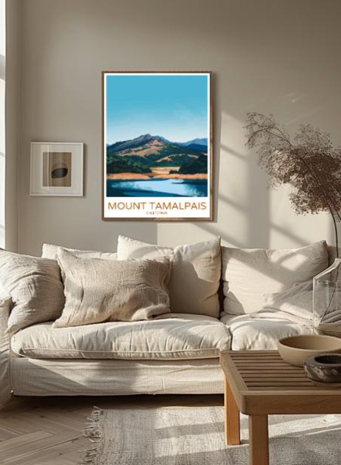 Mount Tamalpais California Rolling Hills Water Travel Poster - Image 2