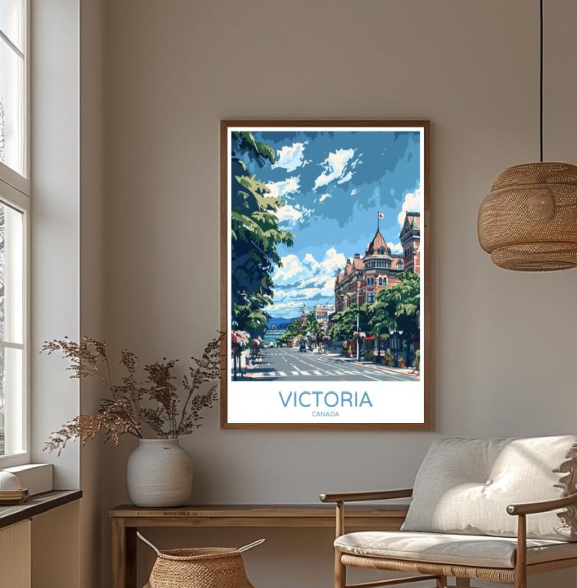 Victoria Canada Government Street Cityscape Harbour View Poster - Image 4
