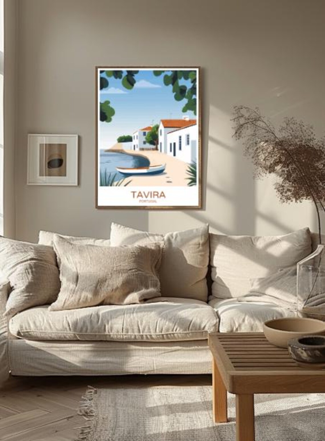 Tavira Portugal Quiet Fishing Village Sandy Beach Wooden Boat Poster - Image 3