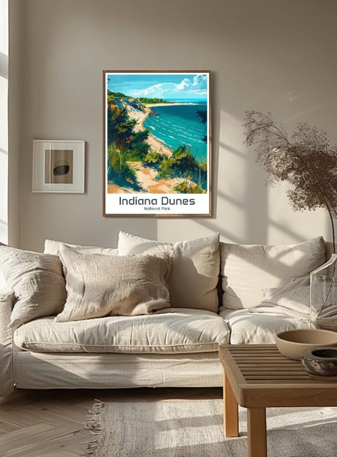 Indiana Dunes National Park Lakeshore Sandy Beach Dunes Travel Poster - Image 3